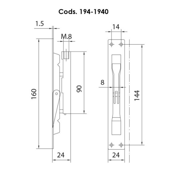 flush bolt embed