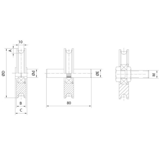 gate wheel nylon overhead doors