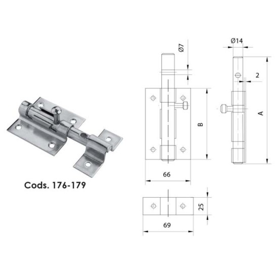 Short Door Bolt To Screw