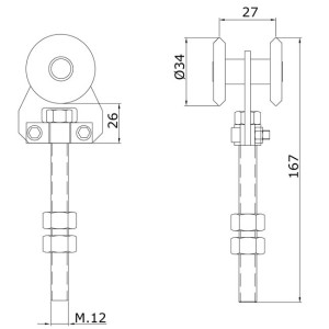 Sliding Door Hardware Simple Nylon Trolley U40