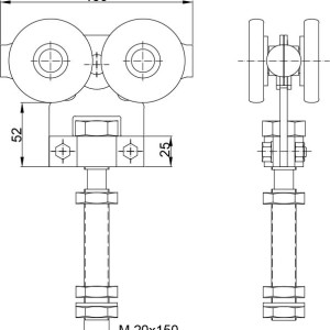Sliding Gate Hardware Simple Trolley U70