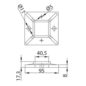 squared base stainless steel balustrade