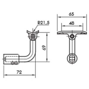 stainless steel handrail adjutable tube support