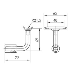 ABC257S16 Soporte Tubo 90º