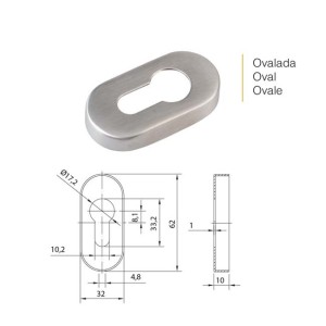 Oval Escutcheon Stainless Steel