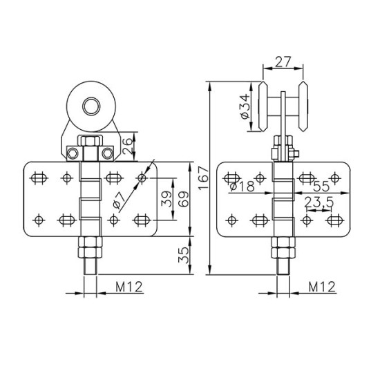 Sliding Doors U40 Simple Trolley To Screw