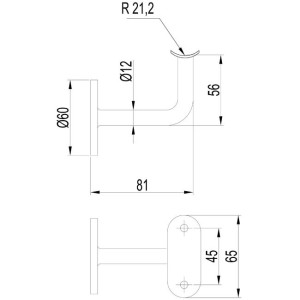 stainless stee handrails banister wall support