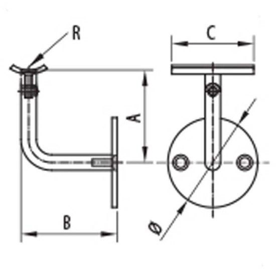 stainless steel balustrade wall support 90