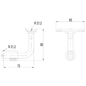 stainless steel banister tube support