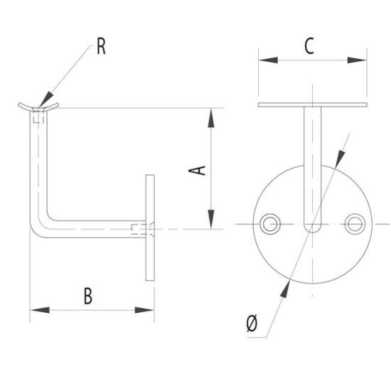 stainless steel banister wall support