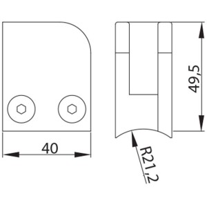 stainless steel glass clamp corner left