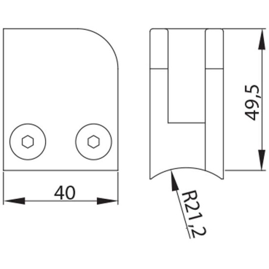 stainless steel glass clamp corner left