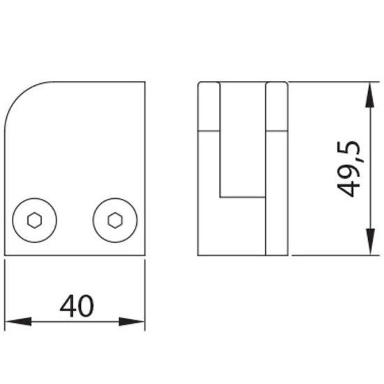 stainless steel glass clamp flat left