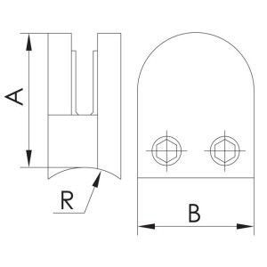 stainless steel glass clamp round curved