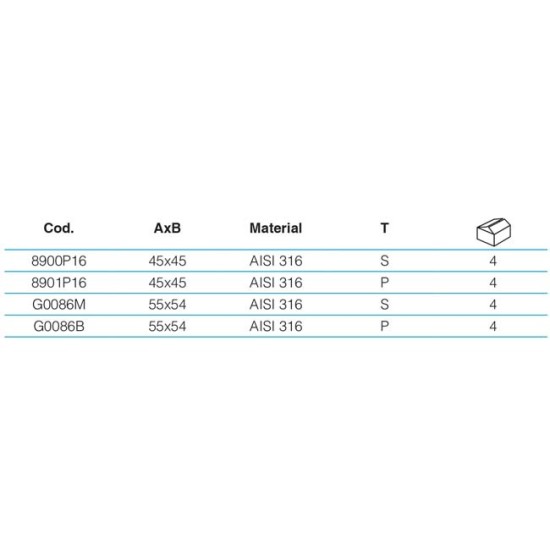 Stainless Steel Glass Clamps Squared Flat