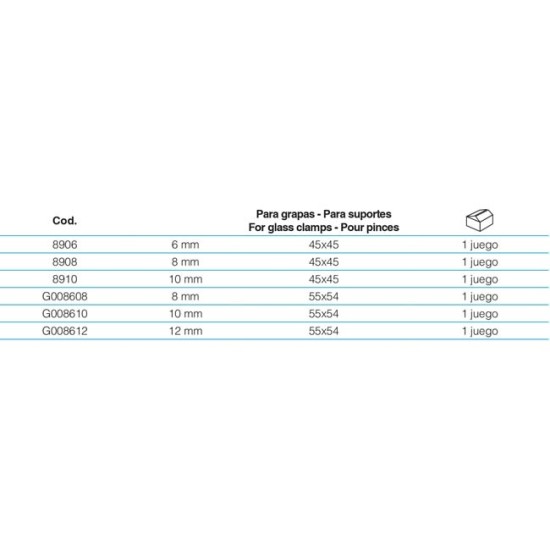 Stainless Steel Glass Clamps Squared Gaskets