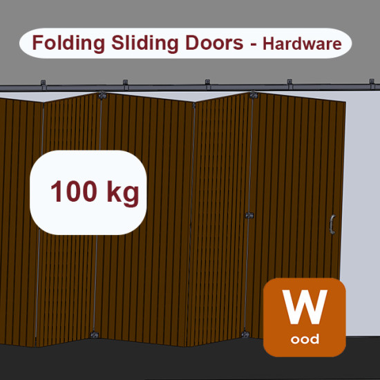 Wooden hanging sliding door’s with overlapping panels hardware up to 100 Kg