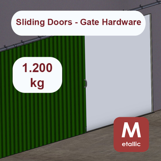 Metallic hanging sliding door’s hardware up to 1200 Kg