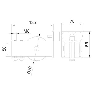 End wheel support