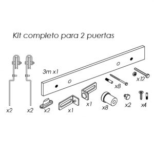 Rustic DOUBLE sliding door kit